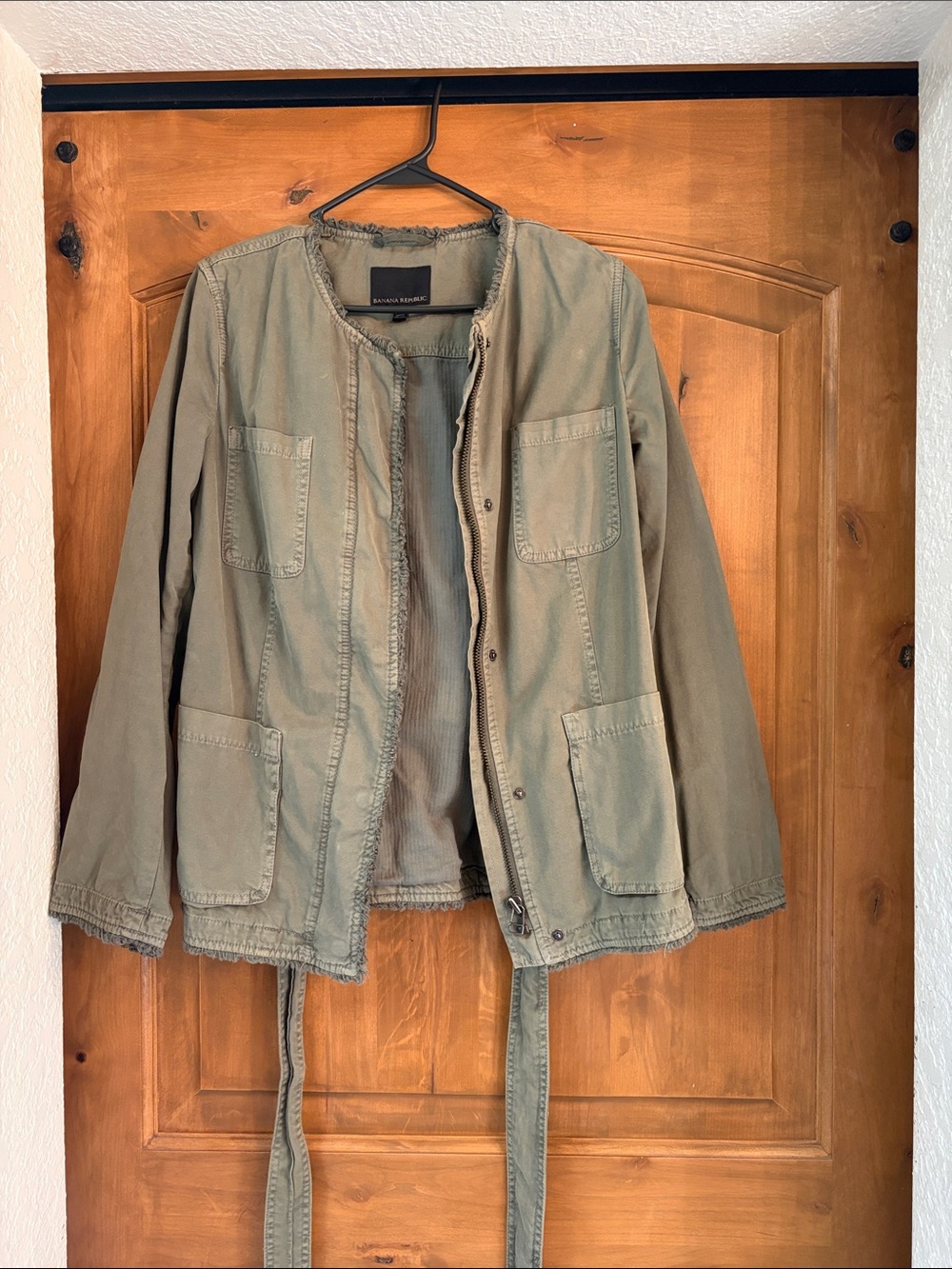 Banana Republic Olive Utility Jacket with Tie Waist